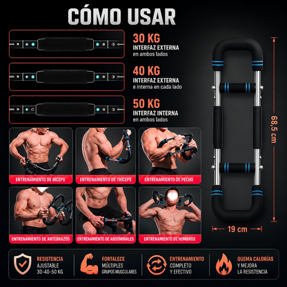 BARRA DE RESISTENCIA MULTIFUNCIONAL FITNESS – Entrena todo el torso