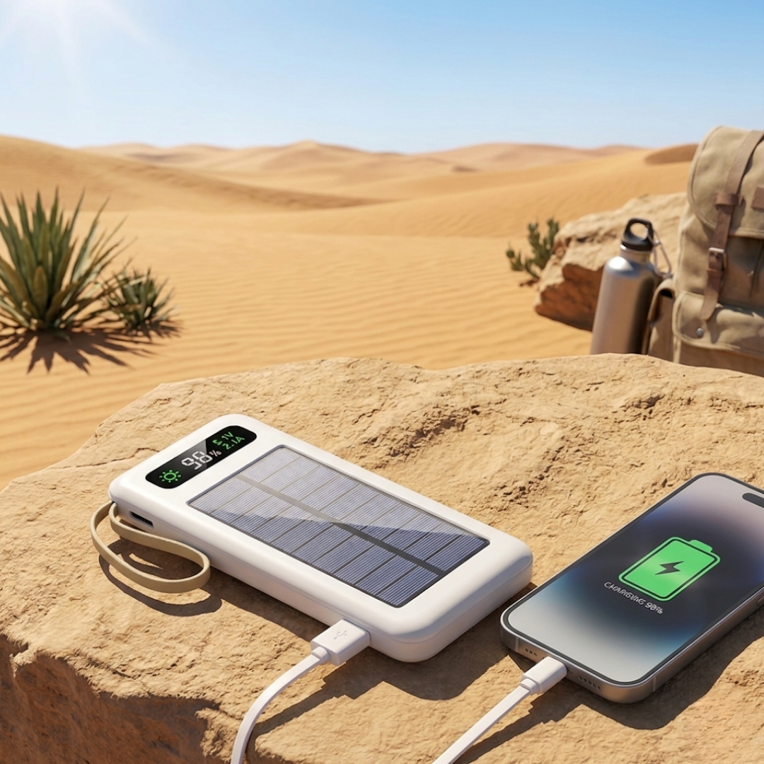 POWER BANK CARGA SOLAR 10000 – Energía portátil, autonomía total y carga en cualquier lugar