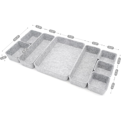 KIT DE ORGANIZACIÓN DE ESCRITORIO GRIS CLARO 8 PIEZAS – Orden, estilo y productividad en un solo set