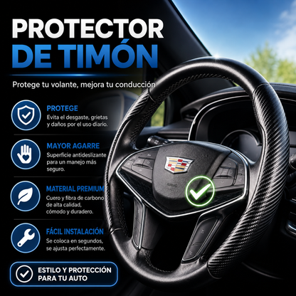 PROTECTOR DE TIMÓN – Ajuste universal, agarre antideslizante y estilo moderno para tu auto