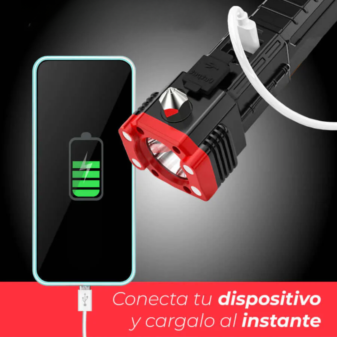 LUZ TÁCTICA ROMPE CRISTAL – Potencia, seguridad y resistencia en tu mano