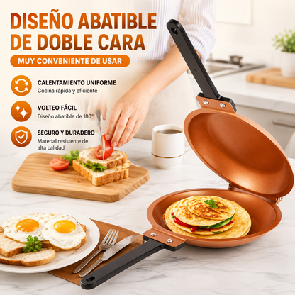 SARTÉN DOBLE CARA – Cocina fácil, rápida y sin esfuerzo todos los días