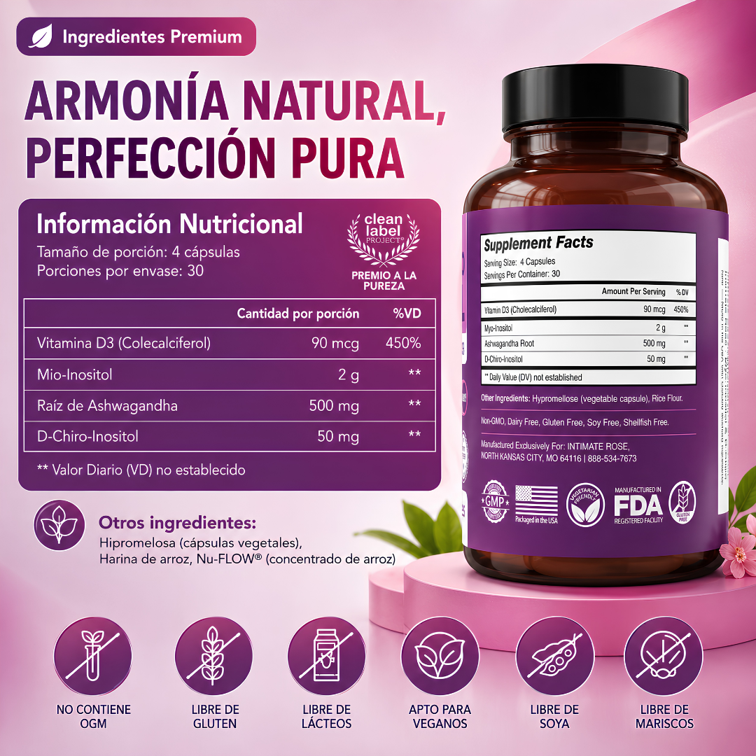 MYO INOSITOL INTIMATE ROSE X 120 CAPS – Equilibrio femenino diario