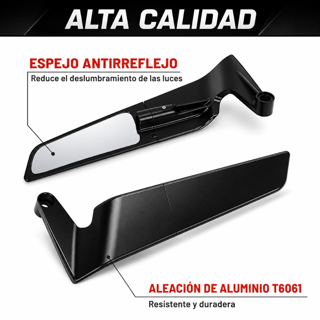 RETROVISORES PARA MOTO — Estilo deportivo y visibilidad total en tu moto