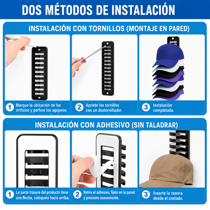 ORGANIZADOR DE GORRAS (PACK*2) — Todas tus gorras a la vista, sin desorden