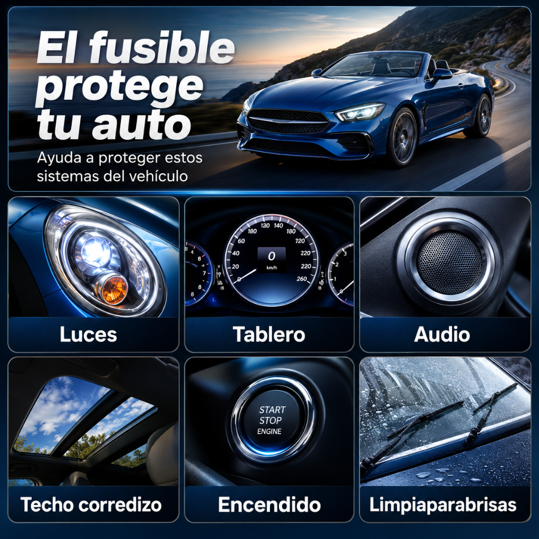 KIT DE FUSIBLES – Protección eléctrica para carro, moto y vehículos con diferentes tamaños
