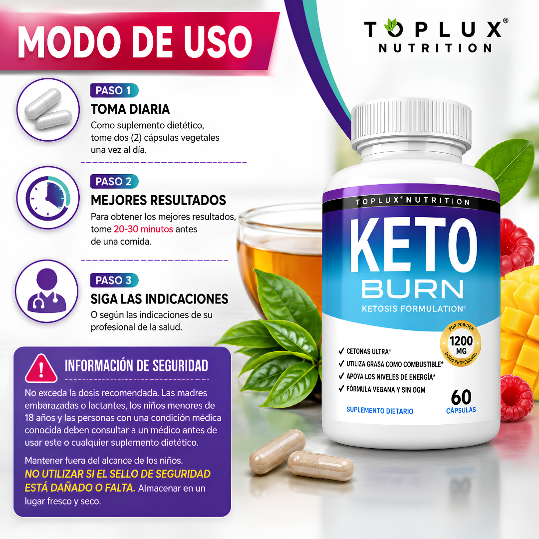 KETO BURN TOPLUX SUPLEMENTO – Apoyo keto para energía diaria