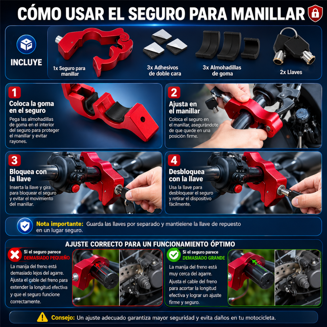 CANDADO MANILLAR – Seguridad resistente para tu moto