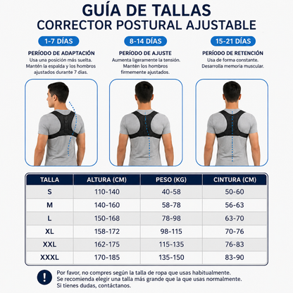 CORRECTOR DE POSTURA UNISEX – Mejora tu postura, soporte lumbar y comodidad diaria