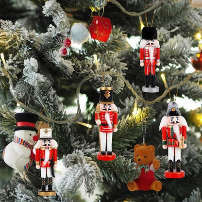 SET DE 4 ADORNOS CASCANUECES – Tradición, color y encanto para tu árbol de Navidad