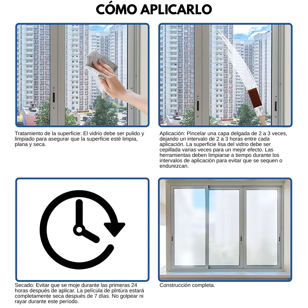 PINTURA PARA VIDRIO ESMERILLADO – Privacidad total sin perder luz ni estilo
