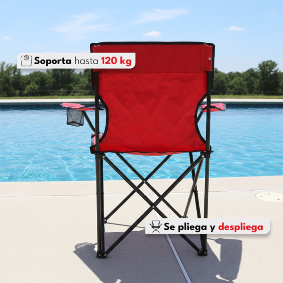 SILLA PLEGABLE DE CAMPING — Tu refugio de descanso total en cualquier lugar