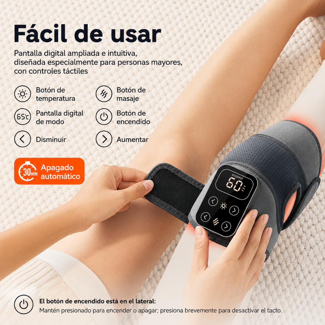 RODILLERA ELÉCTRICA — Calor y vibración para aliviar el dolor articular