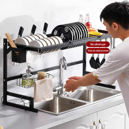 ORGANIZADOR DE PLATOS — Dos niveles, espacio para todo y una cocina que parece otra después de lavar