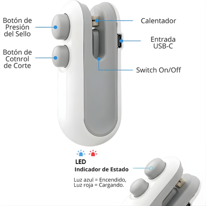 SELLADORA DE BOLSAS (PACK X2) – Conservación práctica, sellado rápido y alimentos frescos por más tiempo