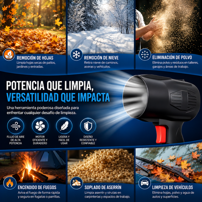 SOPLADORA DE AIRE INALÁMBRICA – Limpieza potente sin cables