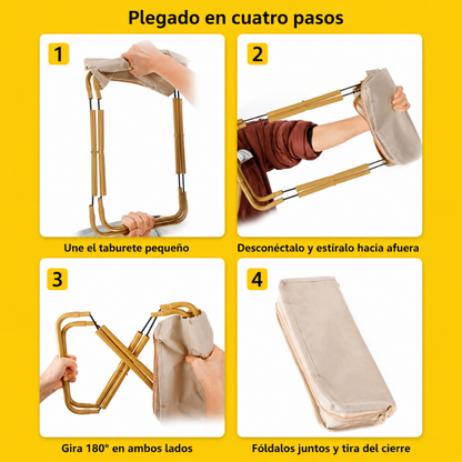 BANCO PLEGABLE — Lo usas una vez y luego lo llevas a todas partes