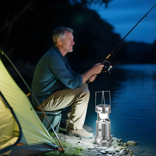 LINTERNA DE CAMPING CON VENTILADOR – Iluminación potente, frescura y energía donde estés