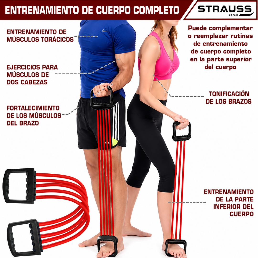 BANDAS ELÁSTICAS CHEST EXPANDER — Entrena fuerte desde casa sin máquinas