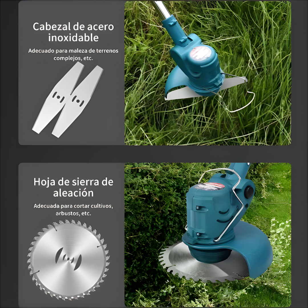 CORTADOR DE CÉSPED INALÁMBRICO — Corta maleza, pasto y arbustos sin cable, sin gasolina y sin llamar a nadie