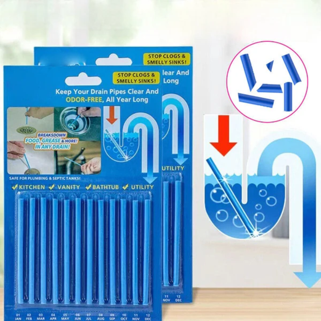 STICKS SANITIZANTES – Mantén tus desagües limpios, sin malos olores ni obstrucciones