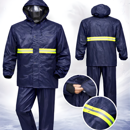 TRAJE IMPERMEABLE – Llega seco, visible y con estilo — protección total para la lluvia en moto o en la calle