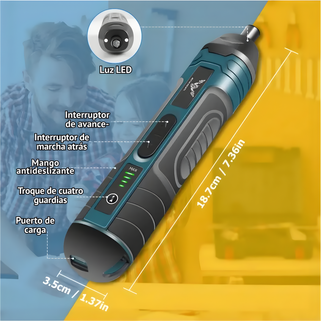 DESTORNILLADOR ELÉCTRICO INALÁMBRICO – Potencia compacta, precisión total y trabajo sin cables