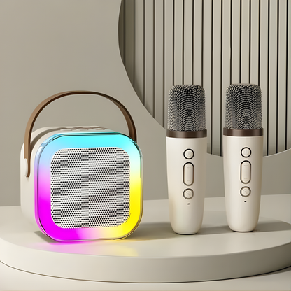 KARAOKE CON DOS MICRÓFONOS – Diversión portátil para cantar en cualquier momento y lugar