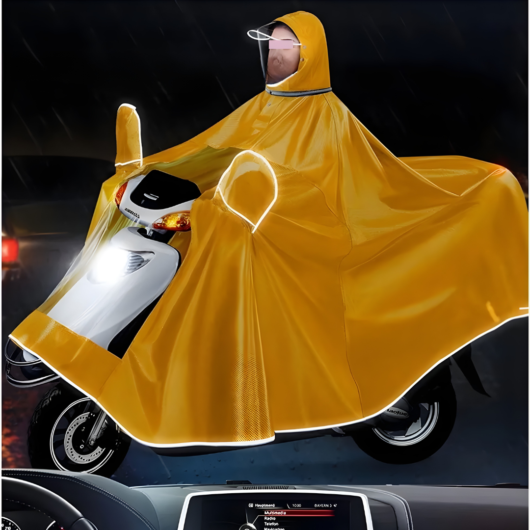 CAPA PROTECTORA DE LLUVIA – Protección impermeable, movilidad cómoda y viaje seguro bajo la lluvia