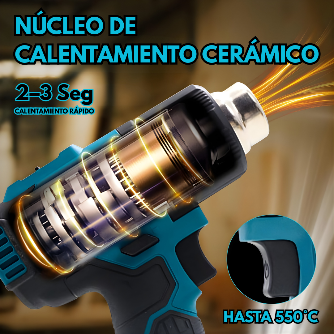 PISTOLA DE CALOR INALÁMBRICA – Calor potente, precisión total y libertad sin cables