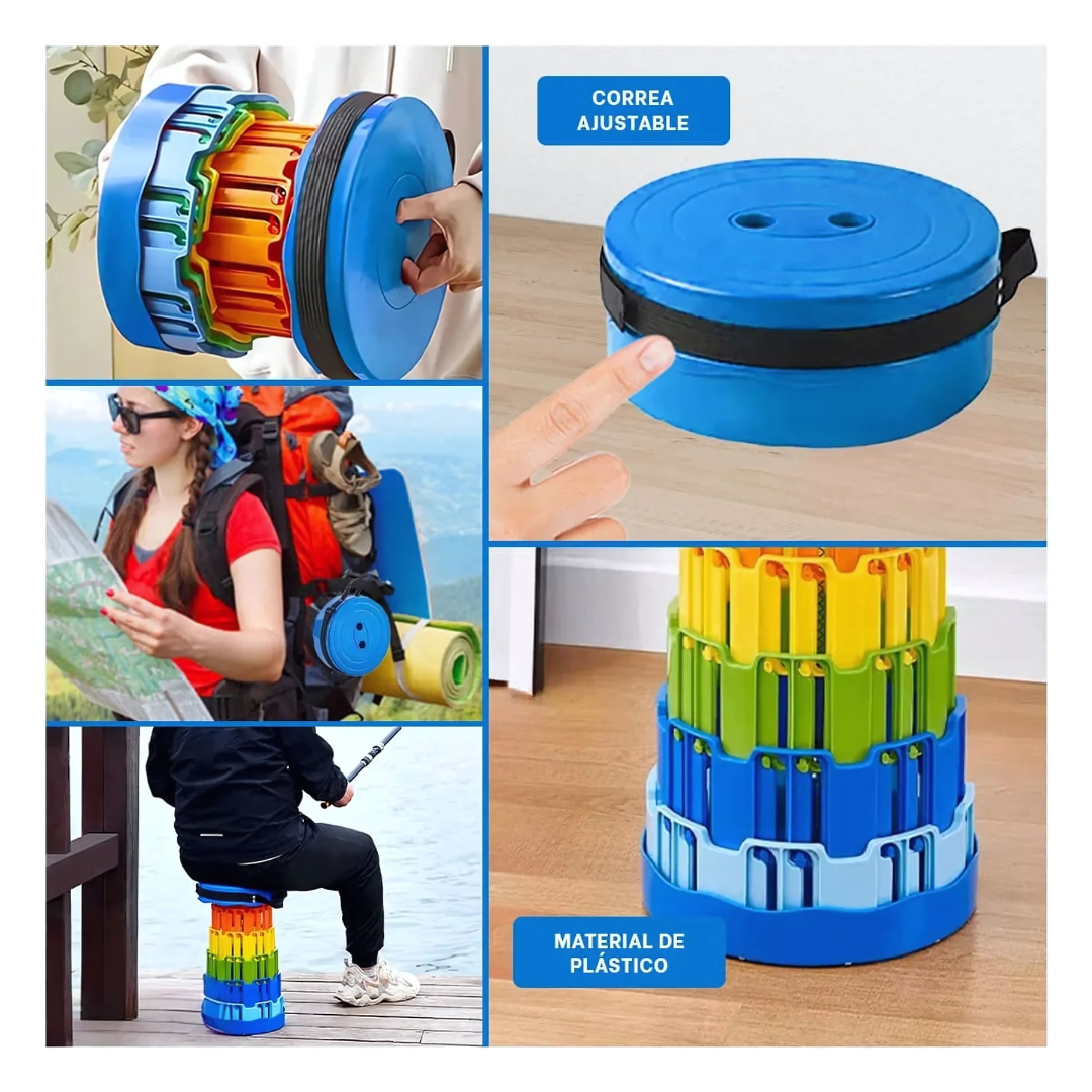BANCO PLEGABLE TELESCOPIO - El asiento que cabe en tu bolso y aparece cuando más lo necesitas