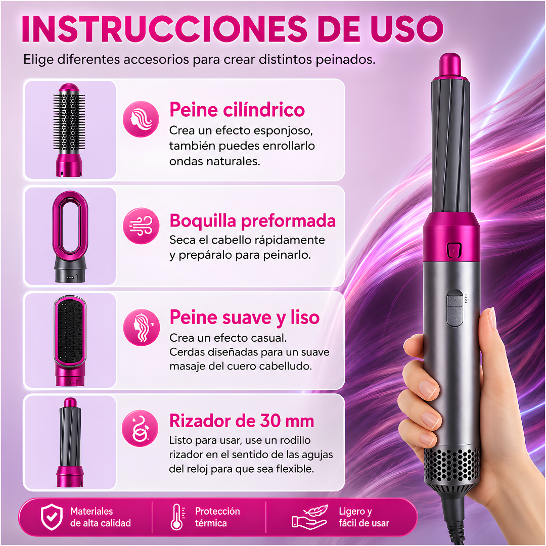 CEPILLO SECADOR 5 EN 1 – Cinco estilos, una herramienta