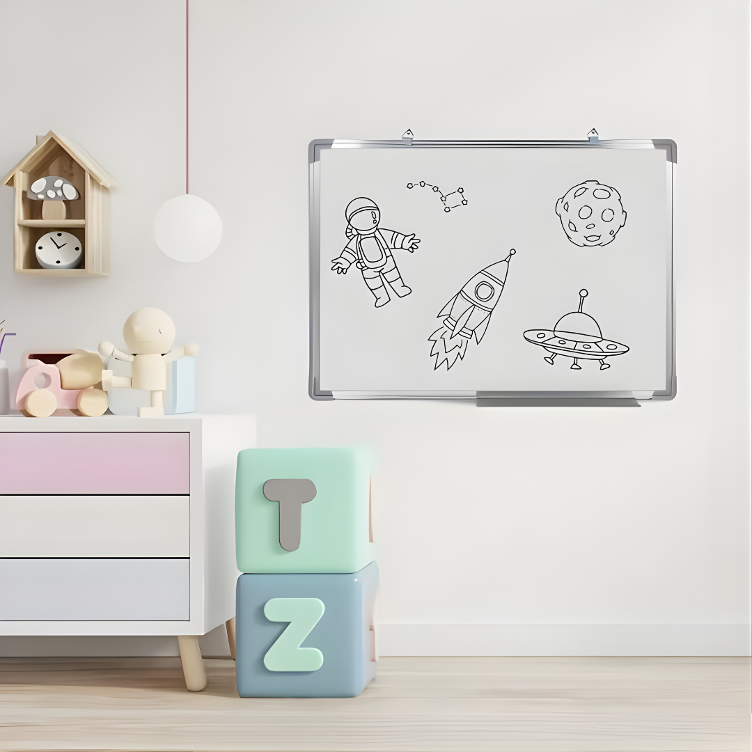 PIZARRA BLANCA MAGNÉTICA (PACK*2) – Aprende jugando, estimula la creatividad y desarrolla habilidades desde pequeños