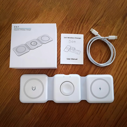 BASE DE CARGA 3 EN 1 – Un solo dispositivo para cargarlo todo