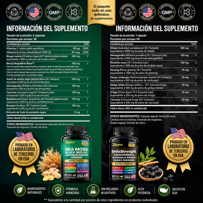 COMBO SHILAJIT + SEA MOSS – Energía y vitalidad masculina