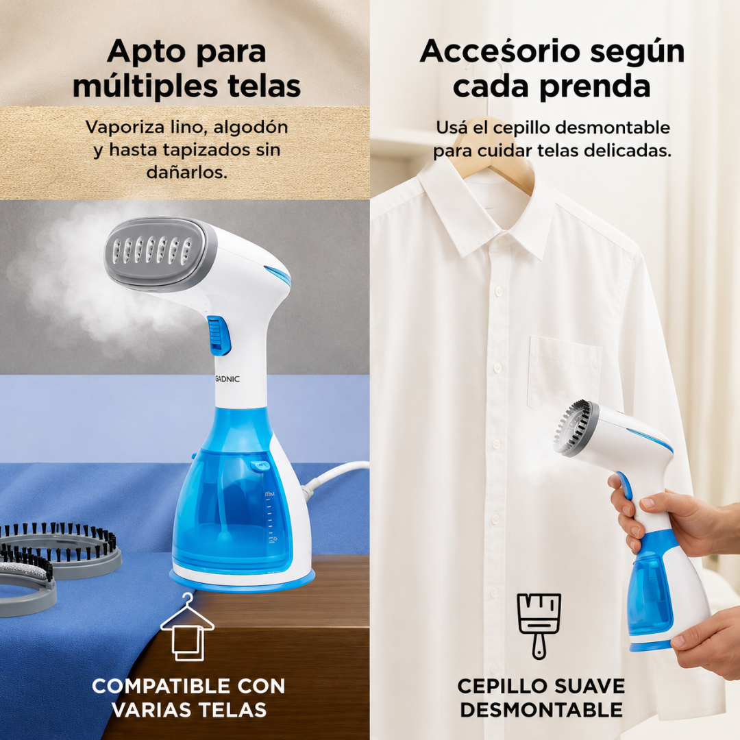 PLANCHA A VAPOR — Elimina arrugas sin tabla, sin quemaduras y sin odiar planchar. Lista en segundos.
