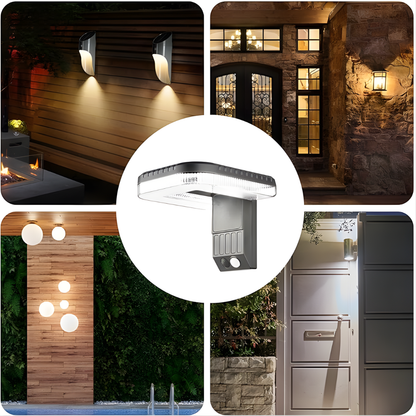 LÁMPARA DE PARED SOLAR CON SENSOR DE MOVIMIENTO – Iluminación automática, ahorro energético y seguridad exterior