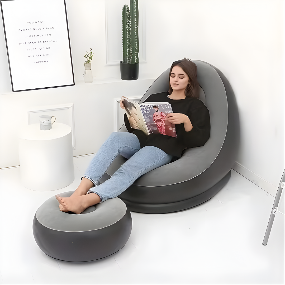 SILLON INFLABLE – Comodidad instantánea, descanso portátil y relax en cualquier lugar
