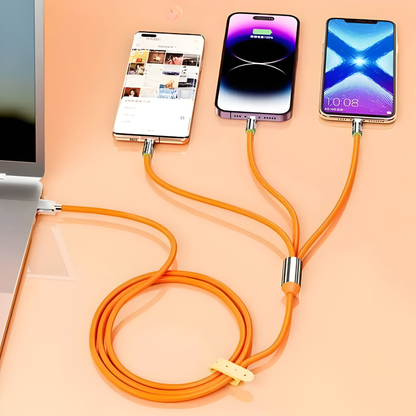 SUPER CABLE 3 PUNTAS – Carga múltiple, conexión universal y menos cables enredados