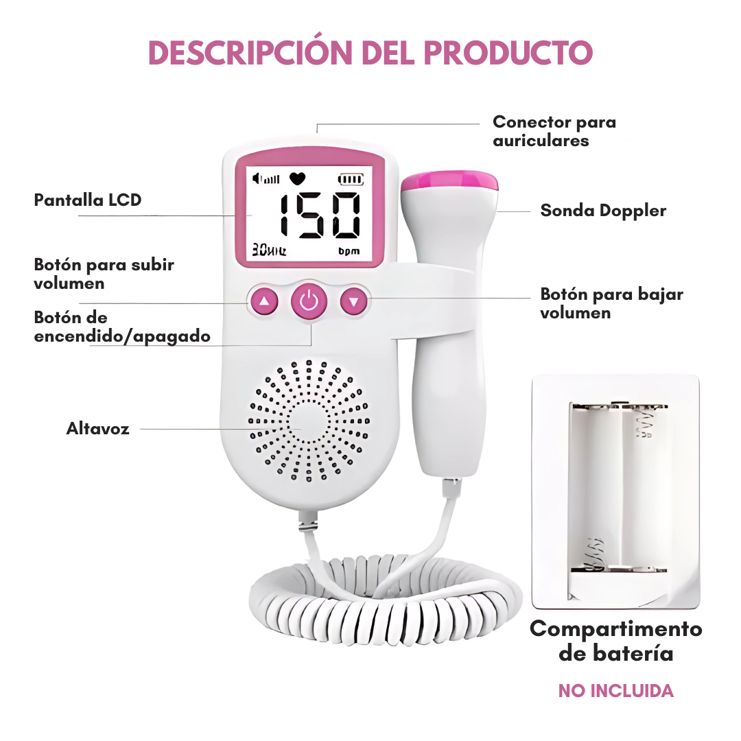 DOPPLER FETAL – Escucha los latidos de tu bebé y conecta con su vida desde casa