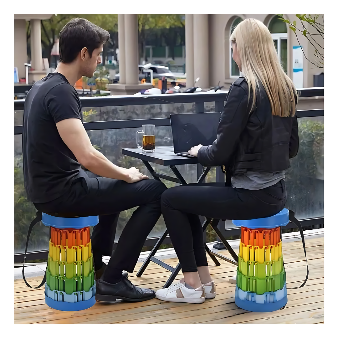BANCO PLEGABLE TELESCOPIO - El asiento que cabe en tu bolso y aparece cuando más lo necesitas