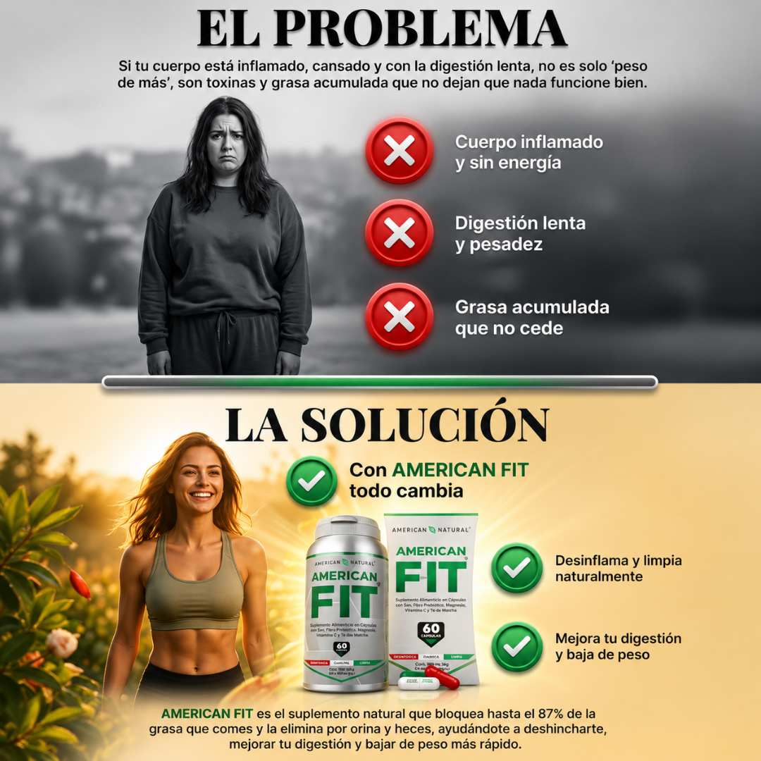AMERICAN FIT AMERICAN NATURAL 60 CÁPSULAS – Apoyo digestivo diario para sentirte más ligero y acompañar tu control de peso
