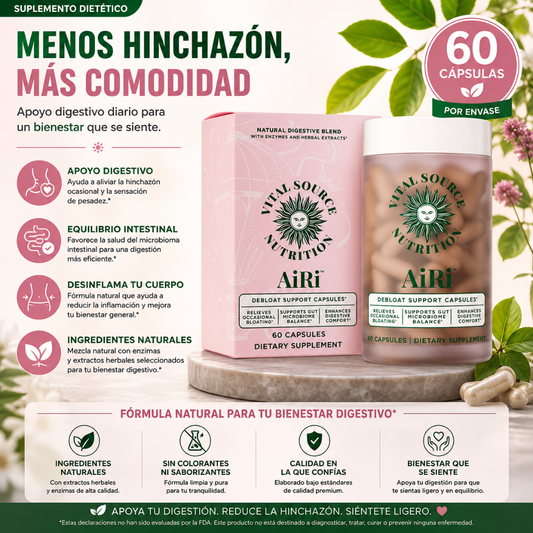 AIRI VITAL SOURCE – Apoyo digestivo para menos inflamación, más comodidad y abdomen ligero