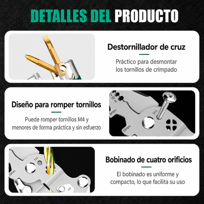 ALICATE PLEGABLE MULTIFUNCIONAL — 18 herramientas en una sola, plegada en el bolsillo y lista para cualquier trabajo