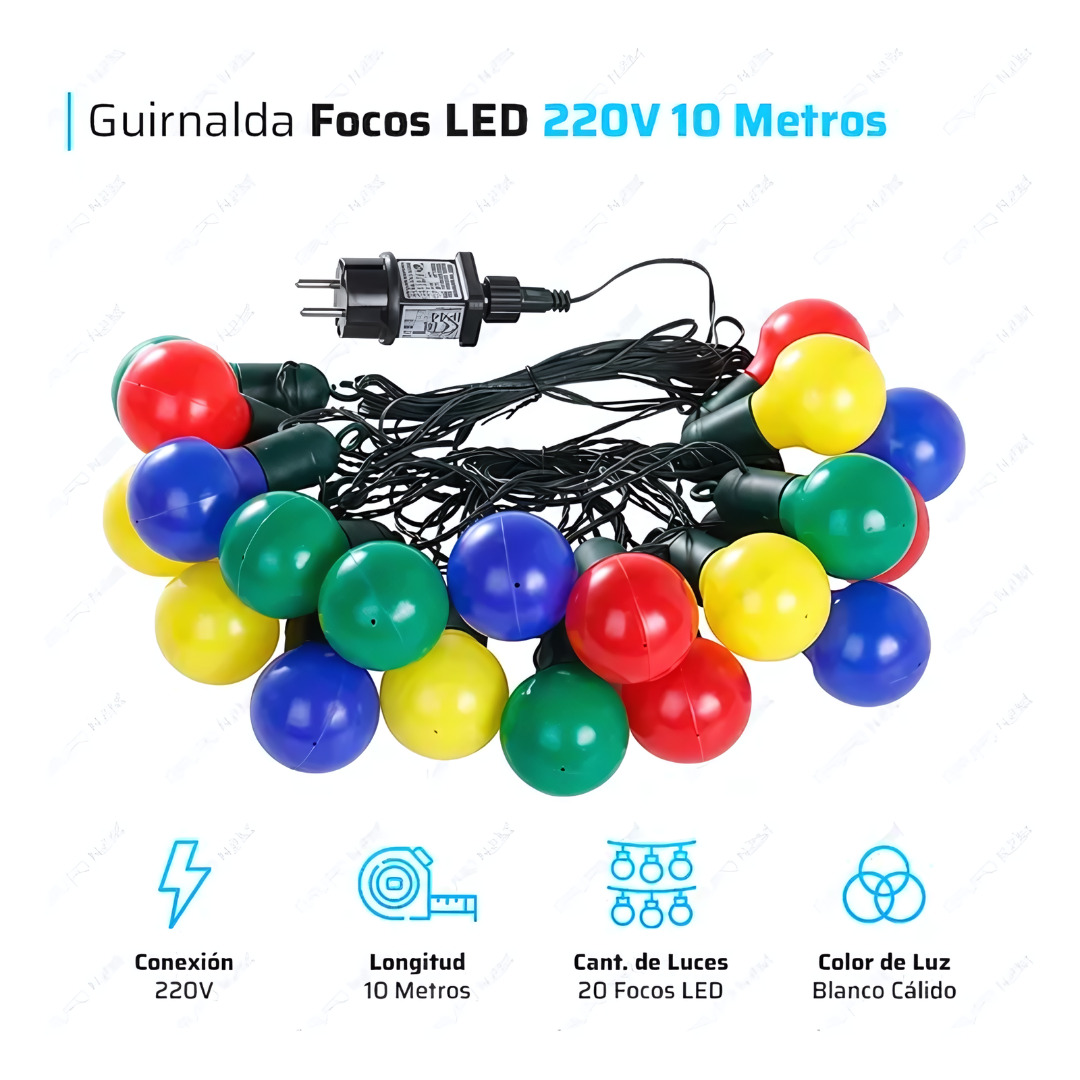 SERIE DE LUCES FOCOS – Iluminación cálida, festiva y con estilo para tu hogar