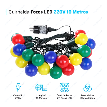 SERIE DE LUCES FOCOS – Iluminación cálida, festiva y con estilo para tu hogar