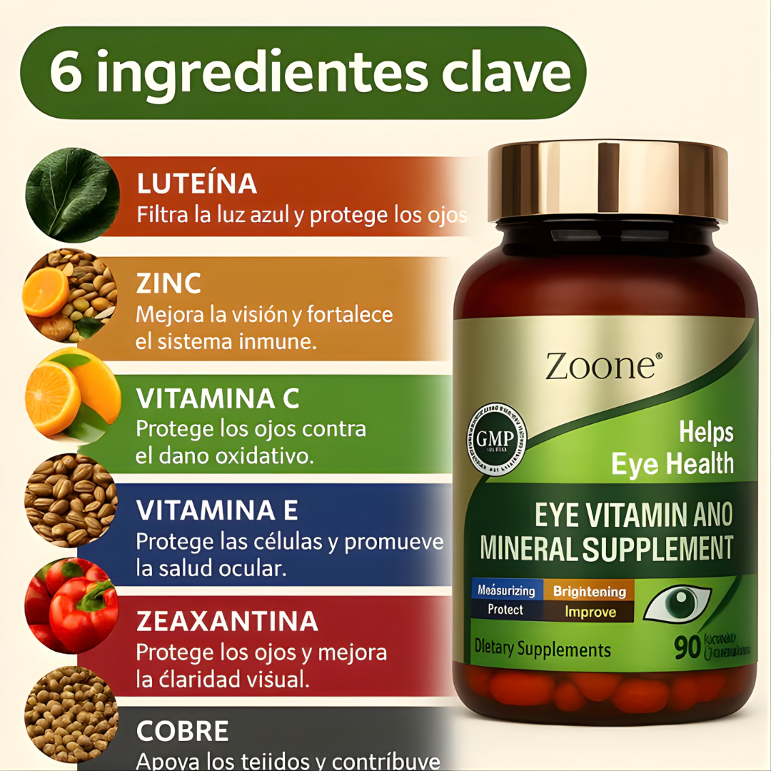 ZOOONE VITA EYES X 90 CÁPSULAS – Apoyo visual diario, cuidado integral y bienestar para tu rutina