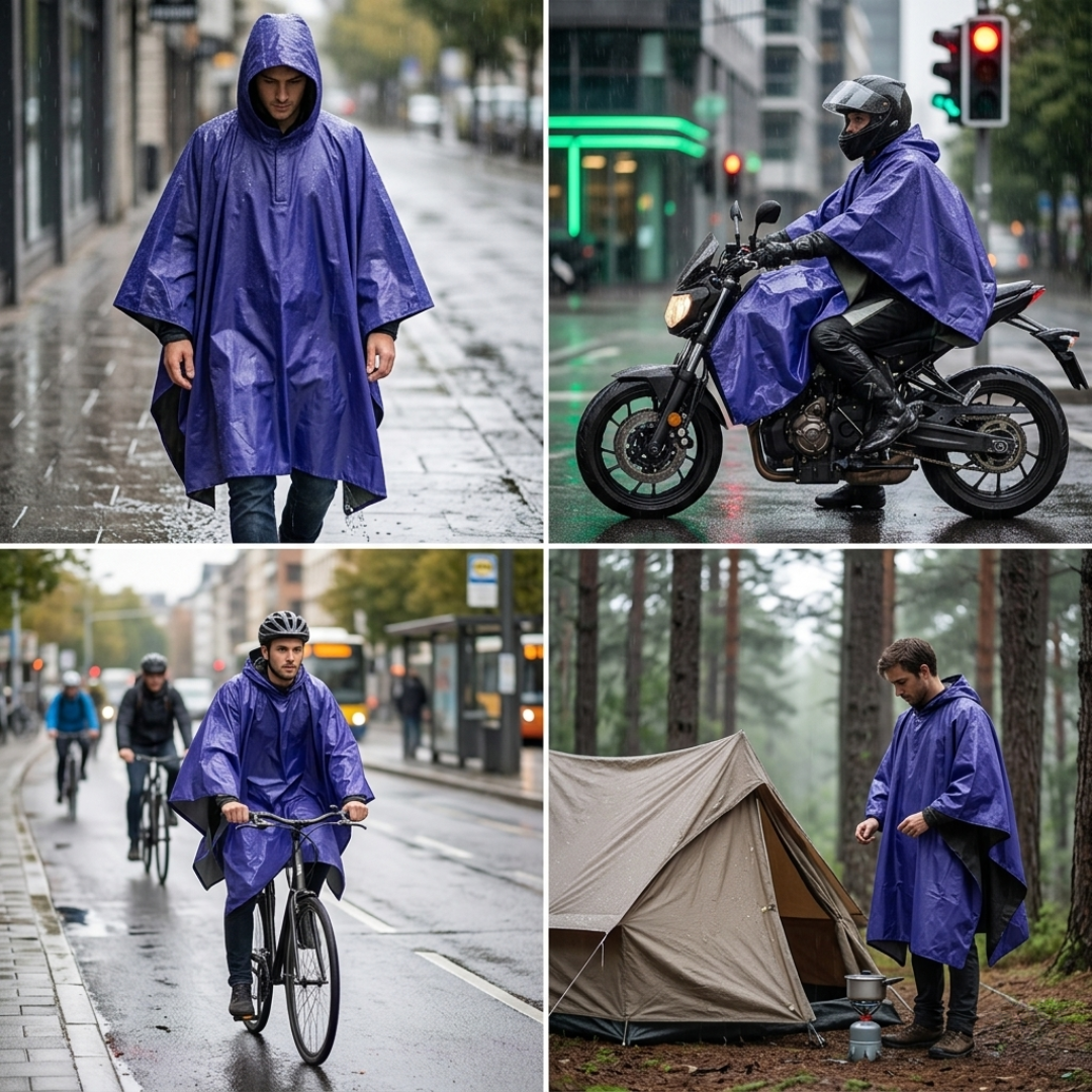 CAPA IMPERMEABLE – Protección total bajo la lluvia con máxima visibilidad y comodidad