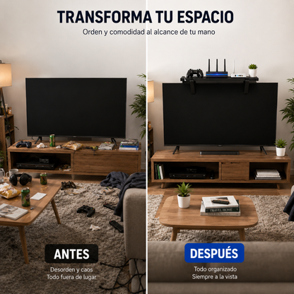 ORGANIZADOR PARA TV – Ordena modem, control y accesorios sin ocupar espacio extra