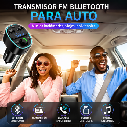 REPRODUCTOR MP3 FM BLUETOOTH PARA CARRO – Música, llamadas y carga inteligente en cualquier vehículo